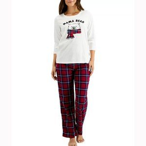 Family Pajamas Womens Matching Mama Bear Plaid Pajama Set